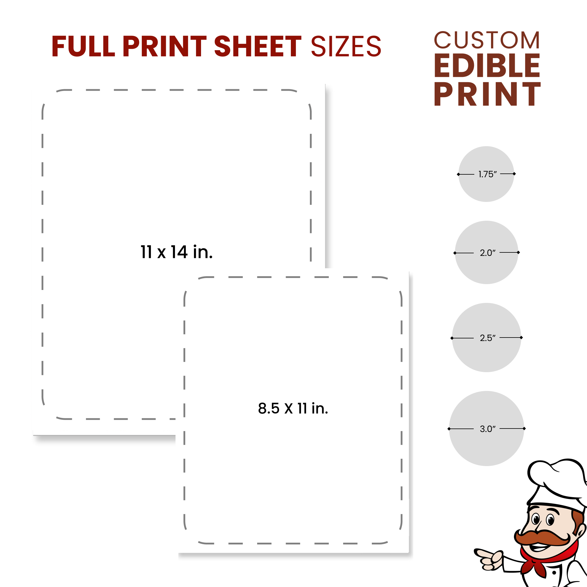 25sheets Customized Chocolate Transfer Sheet Sugar Rice Edible Icing Paper  For Cake