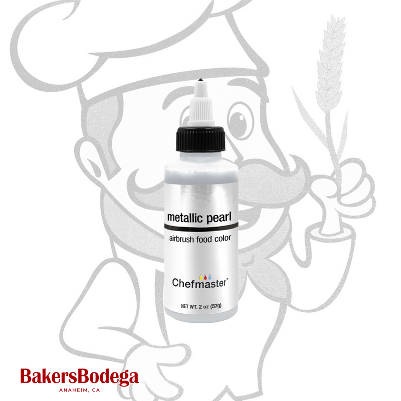 Chefmaster® Airbrush metallic food color 2 oz - BakersBodega – Baking & Cake Decorating Supplies SupeStore